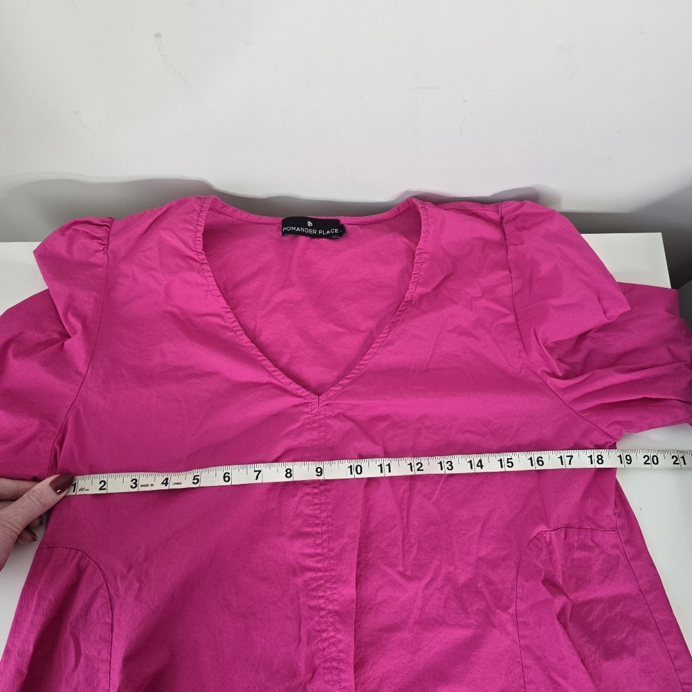 Pomander Place Easton Pink Long Sleeve V Neck Cotton Blouse XL - Picture 9 of 12
